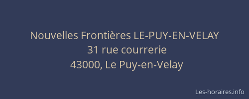 Nouvelles Fronti&egrave;res LE-PUY-EN-VELAY