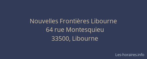 Nouvelles Frontières Libourne