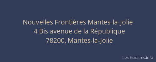 Nouvelles Fronti&egrave;res Mantes-la-Jolie