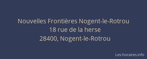 Nouvelles Fronti&egrave;res Nogent-le-Rotrou