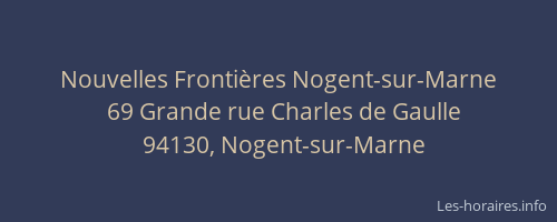 Nouvelles Fronti&egrave;res Nogent-sur-Marne