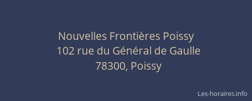 Nouvelles Fronti&egrave;res Poissy