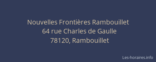 Nouvelles Fronti&egrave;res Rambouillet
