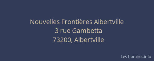 Nouvelles Frontières Albertville