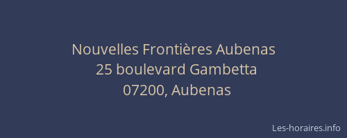 Nouvelles Frontières Aubenas