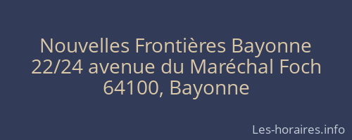 Nouvelles Frontières Bayonne