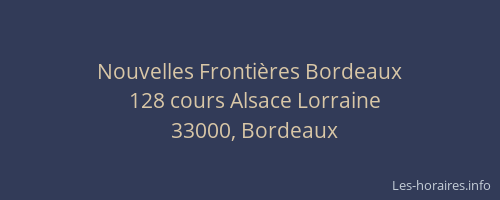 Nouvelles Frontières Bordeaux