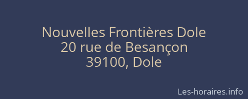 Nouvelles Frontières Dole
