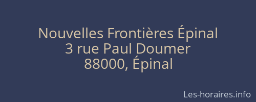 Nouvelles Frontières Épinal