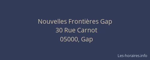 Nouvelles Frontières Gap