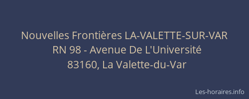 Nouvelles Frontières LA-VALETTE-SUR-VAR