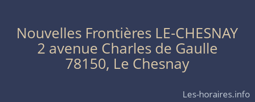 Nouvelles Frontières LE-CHESNAY