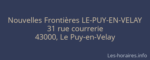 Nouvelles Frontières LE-PUY-EN-VELAY