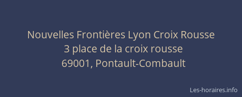 Nouvelles Frontières Lyon Croix Rousse