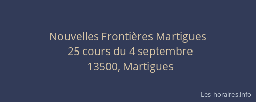 Nouvelles Frontières Martigues