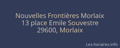 Nouvelles Frontières Morlaix