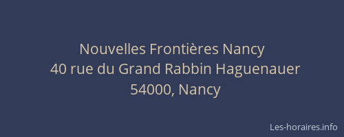 Nouvelles Frontières Nancy