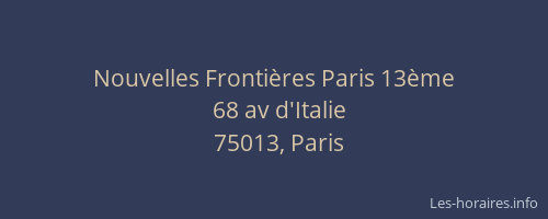 Nouvelles Frontières Paris 13ème