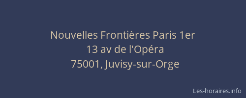 Nouvelles Frontières Paris 1er