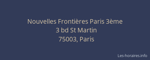 Nouvelles Frontières Paris 3ème