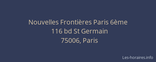 Nouvelles Frontières Paris 6ème