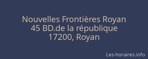 Nouvelles Frontières Royan