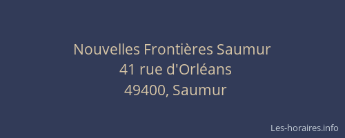 Nouvelles Frontières Saumur