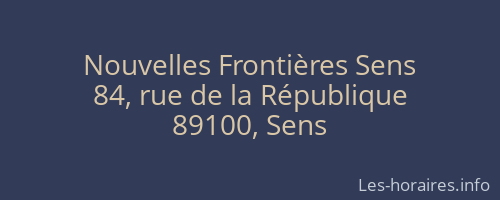 Nouvelles Frontières Sens