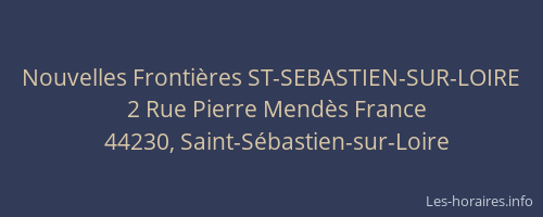 Nouvelles Frontières ST-SEBASTIEN-SUR-LOIRE