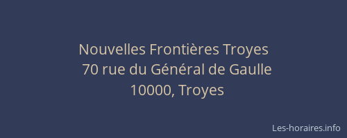 Nouvelles Frontières Troyes