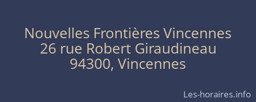Nouvelles Frontières Vincennes