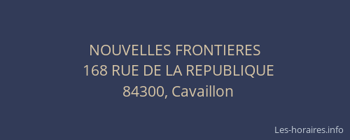 NOUVELLES FRONTIERES