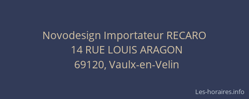 Novodesign Importateur RECARO