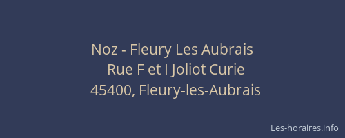 Noz - Fleury Les Aubrais