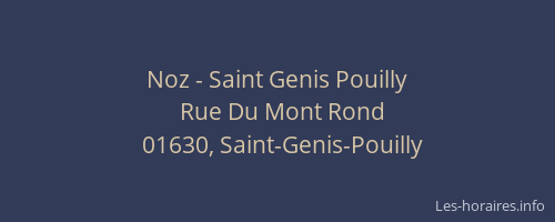 Noz - Saint Genis Pouilly