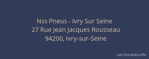 Nss Pneus - Ivry Sur Seine