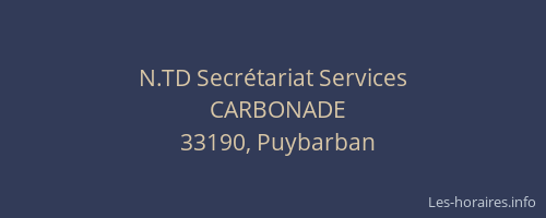 N.TD Secrétariat Services