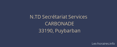 N.TD Secr&eacute;tariat Services