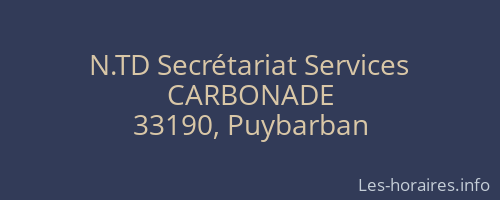 N.TD Secrétariat Services