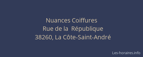 Nuances Coiffures