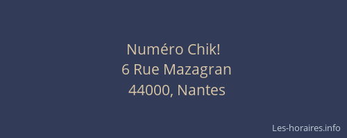 Numéro Chik!