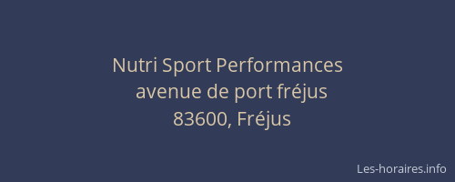 Nutri Sport Performances