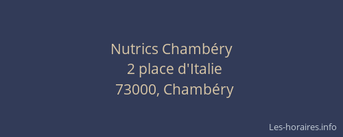 Nutrics Chambéry