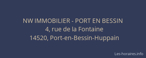 NW IMMOBILIER - PORT EN BESSIN
