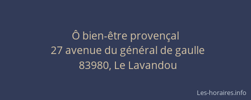 Ô bien-être provençal