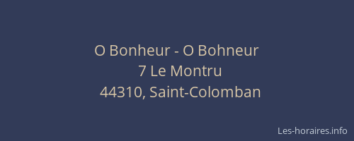 O Bonheur - O Bohneur