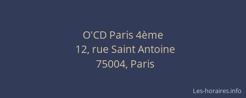 O'CD Paris 4ème