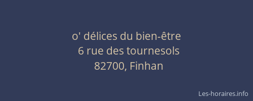 o' d&eacute;lices du bien-&ecirc;tre