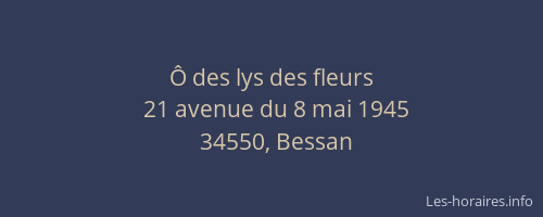 Ô des lys des fleurs