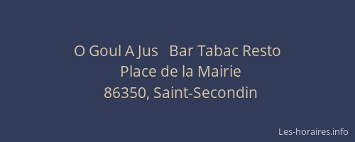 O Goul A Jus   Bar Tabac Resto